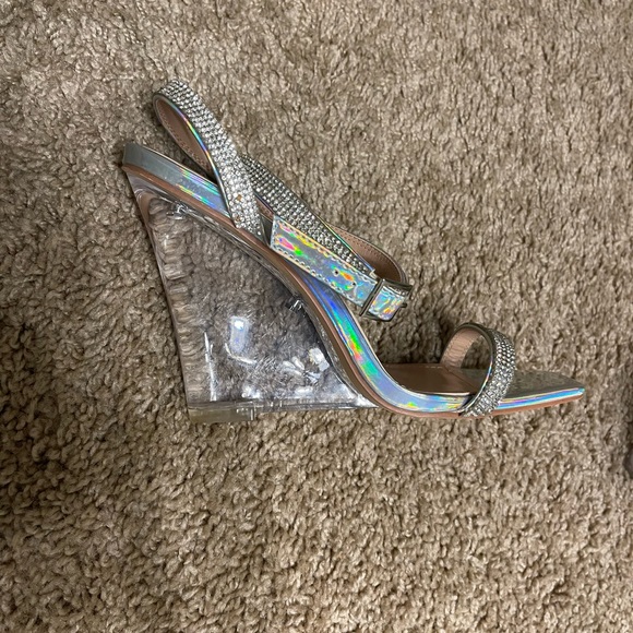 Fashion Nova Silver Color Wedge Heels - Picture 9 of 11
